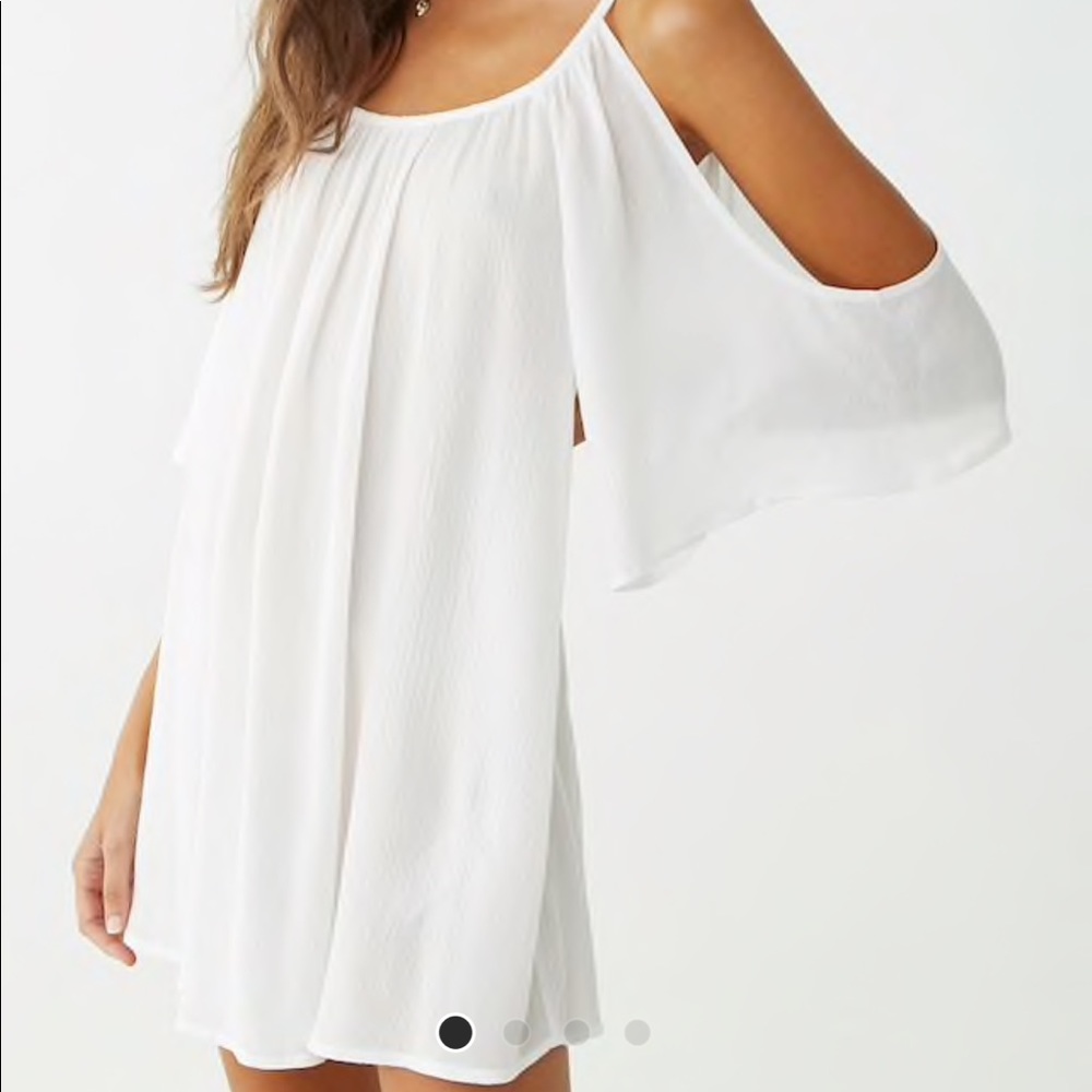 Forever 21 Crinkled Open-Shoulder Dress Medium